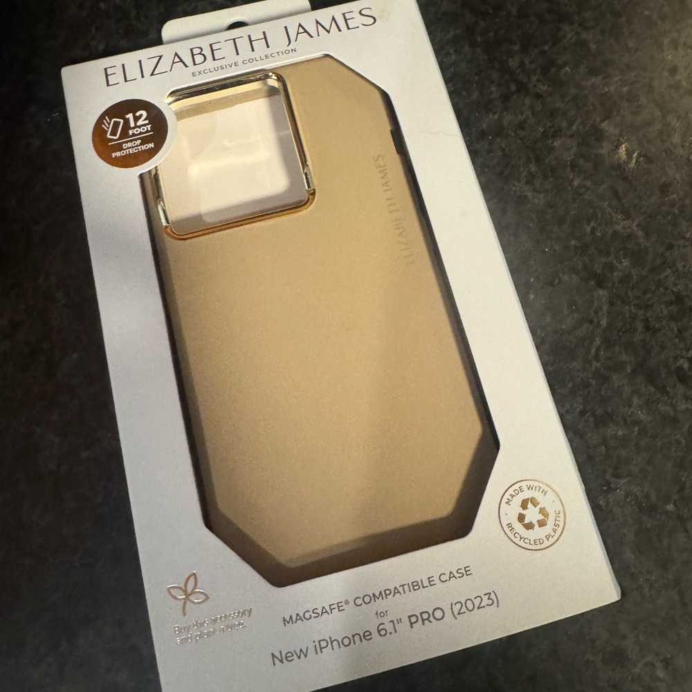 Elizabeth and James Gold and tan iPhone 15 Pro Max Case